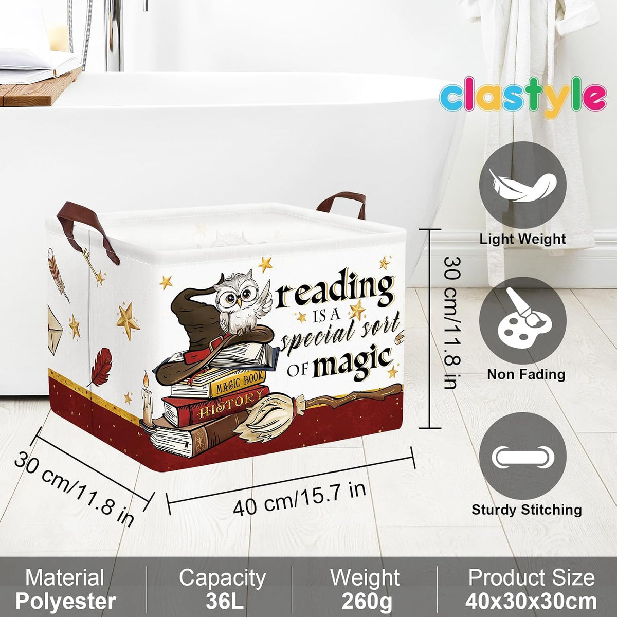 Clastyle Magic Nursery Decor Baby Gift Basket Kid Large Book Potter Basket