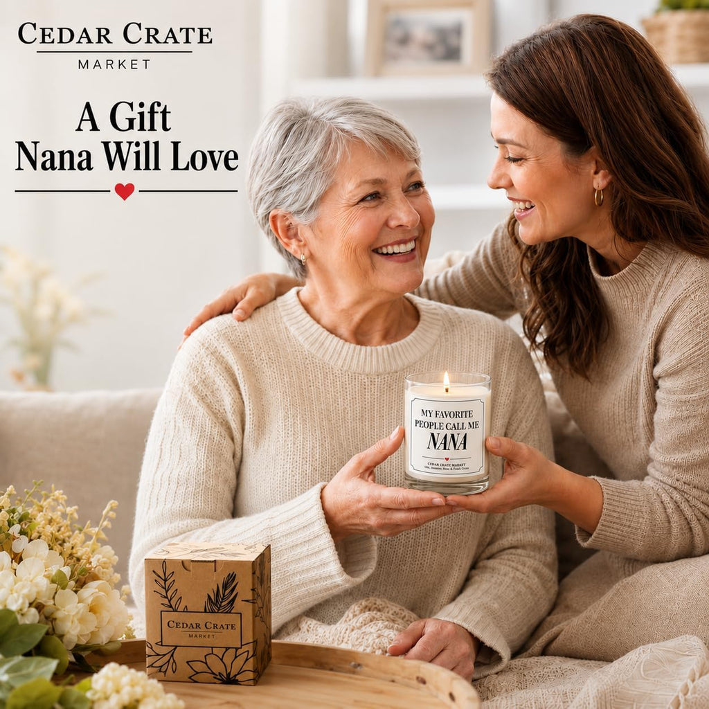 Nana Gifts - My Favorite People Call Me Nana Candle - Gift for Grandma from Grandkids, Mothers Day, Christmas - Lily Jasmine Rose & Fresh Grass Soy Candle 13.5 oz