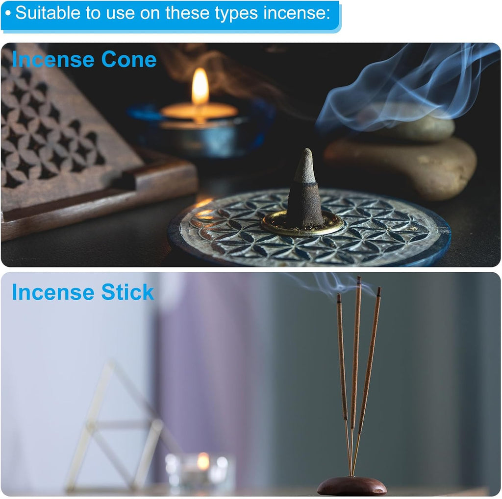PATIKIL 2Pcs Brass Incense Cone Burner Stick Holder 0.8" Dia.0.6" Tall