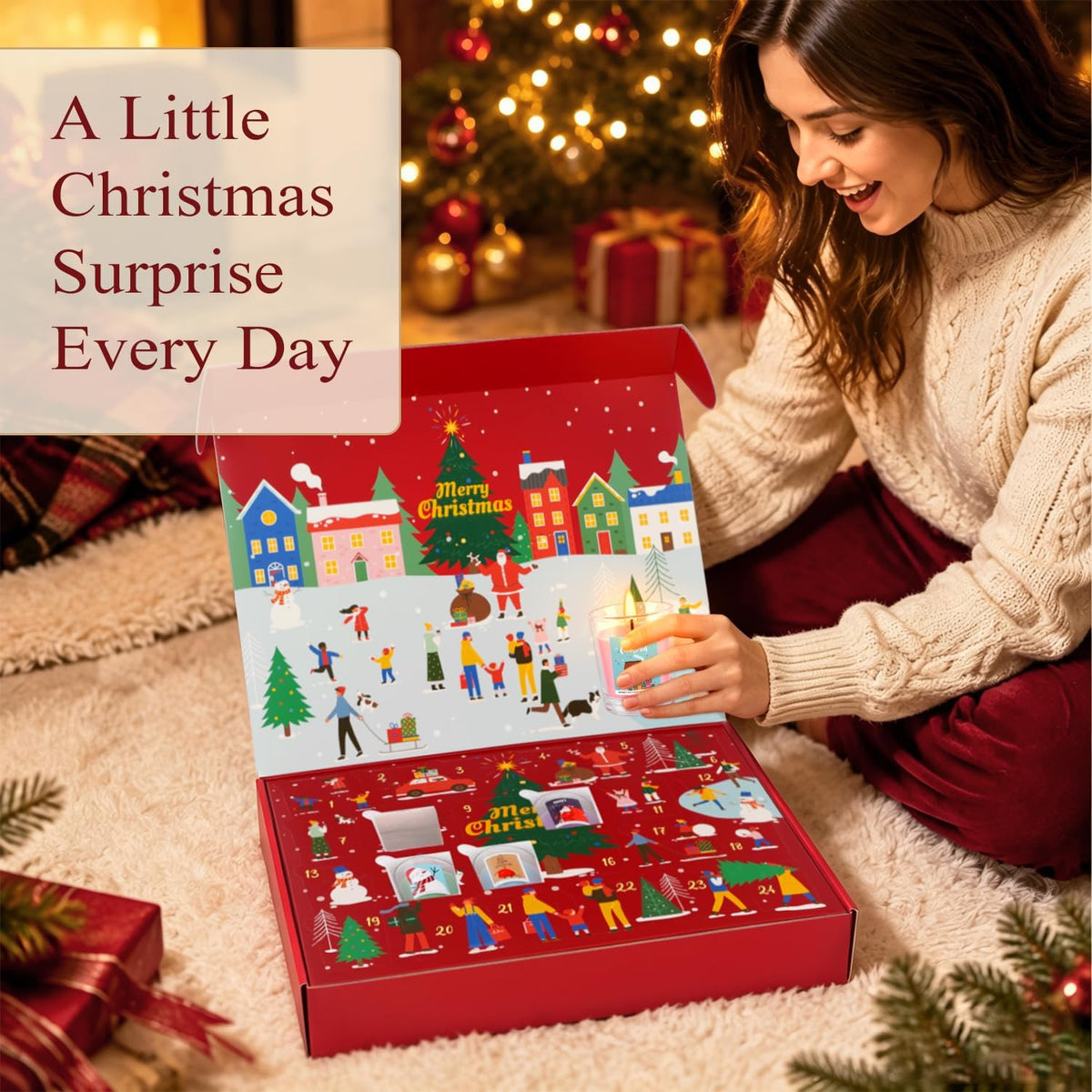 Candle Advent Calendar 2026, 24-Day Scented Candle Gift Set for Women