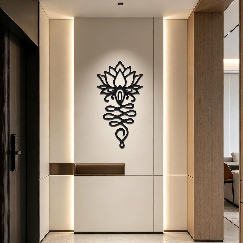 Xedatric Lotus Wall Decor Metal Sculpture for Yoga Room Meditation Decor