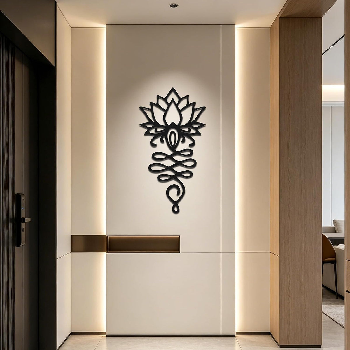 Xedatric Lotus Wall Decor Metal Sculpture for Yoga Room Meditation Decor