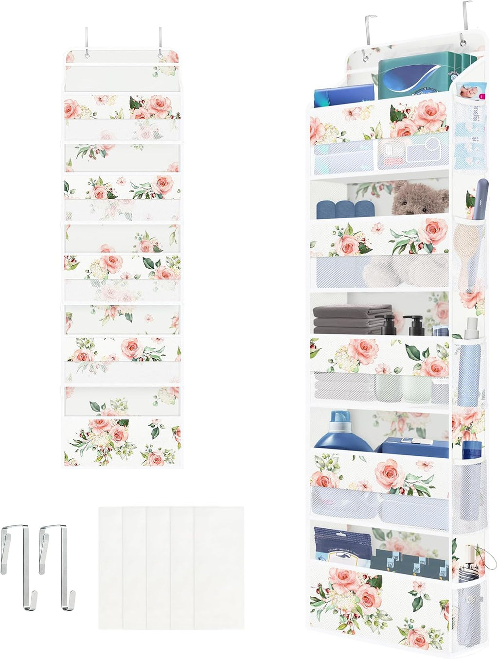 Clastyle Over the Door Organizer Diaper Toy Nursery Hanging Shelf, Rose