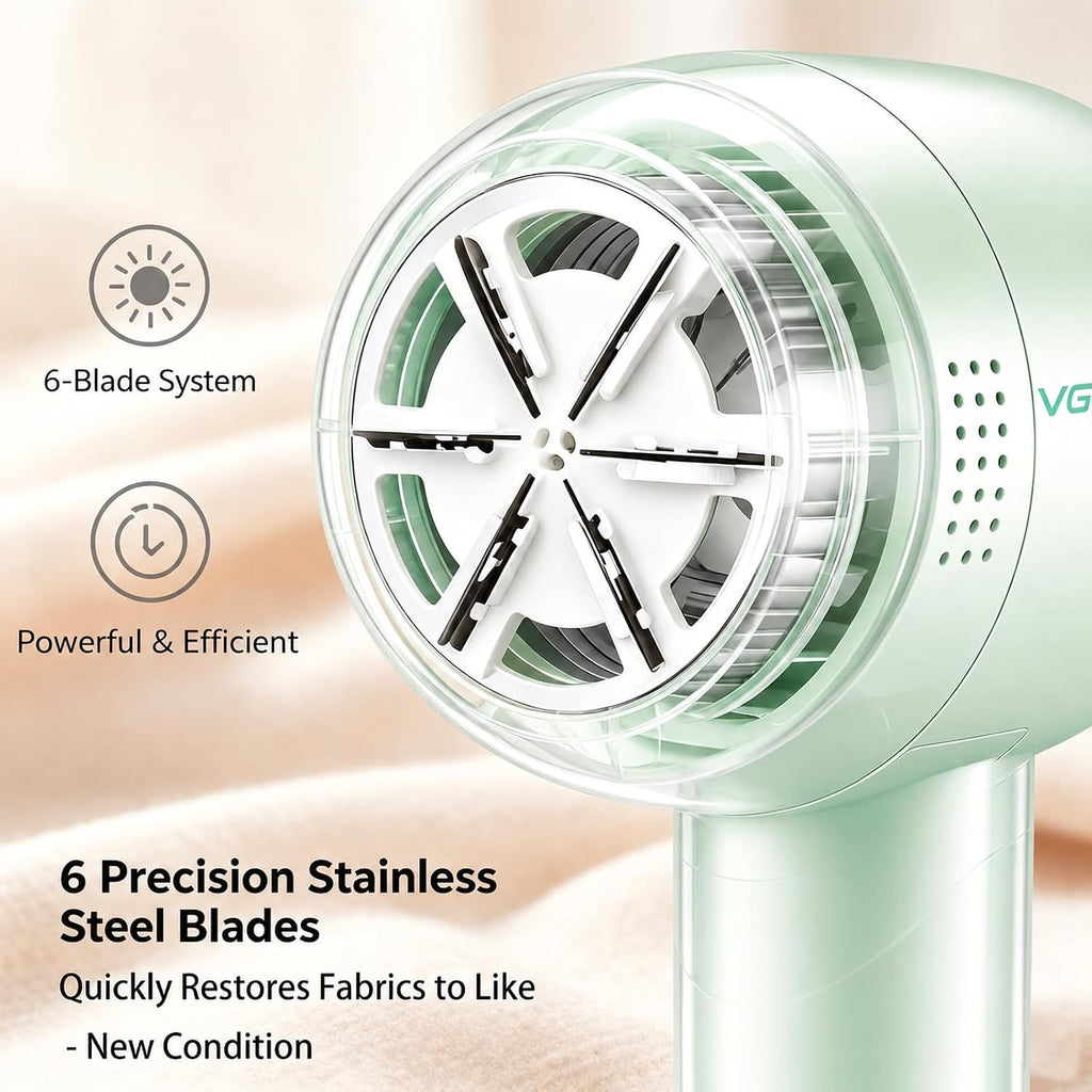 VGR 813 Rechargeable Fabric Shaver,6-Blade Lint Remover,Green