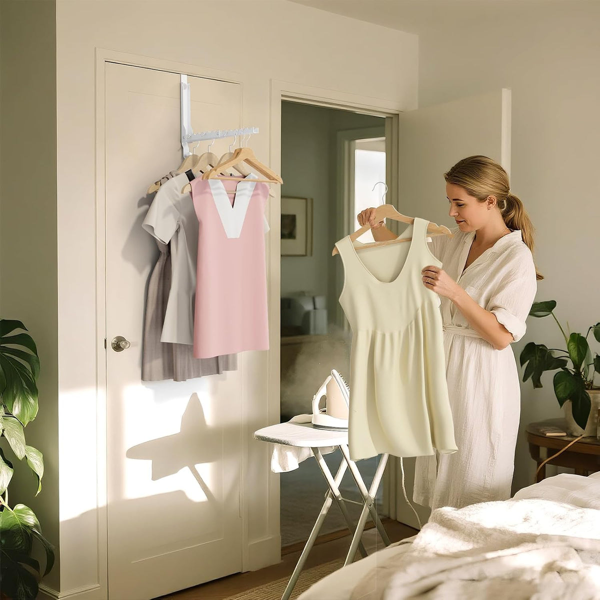 BAKON Folding Over the Door Hanger with 1 Hook, Heavy Duty Over Door Hooks