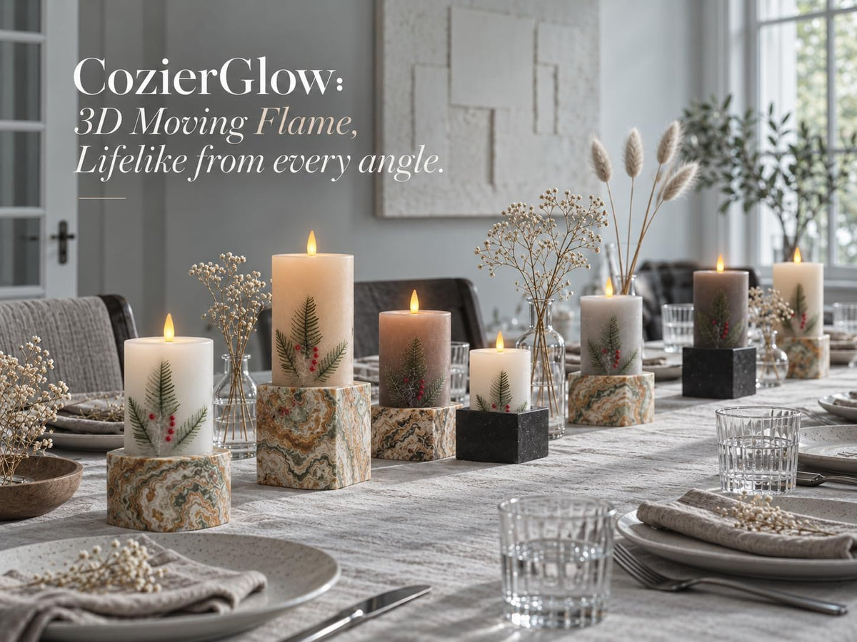 4"x6" Flameless Pillar Candles, 3D Moving Flickering Flame with Remote Timer, Battery Operated LED Candles Up to 400 Hours, Real Wax Pillars for Home Decor (Berry Thicket)