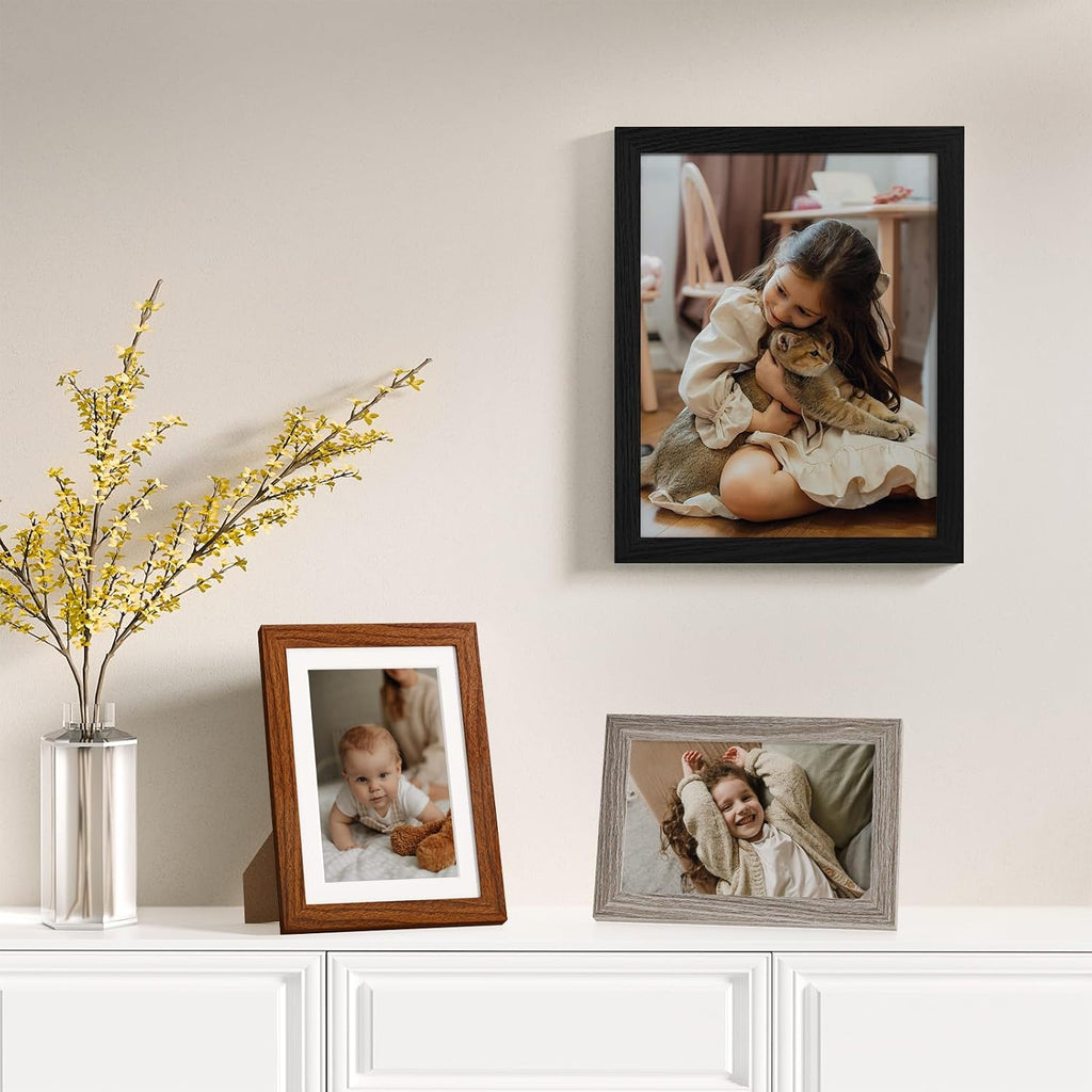 Vittanly 20 Pack Gallery Wall Frame Set, Black, Walnut Brown, Dark Grey