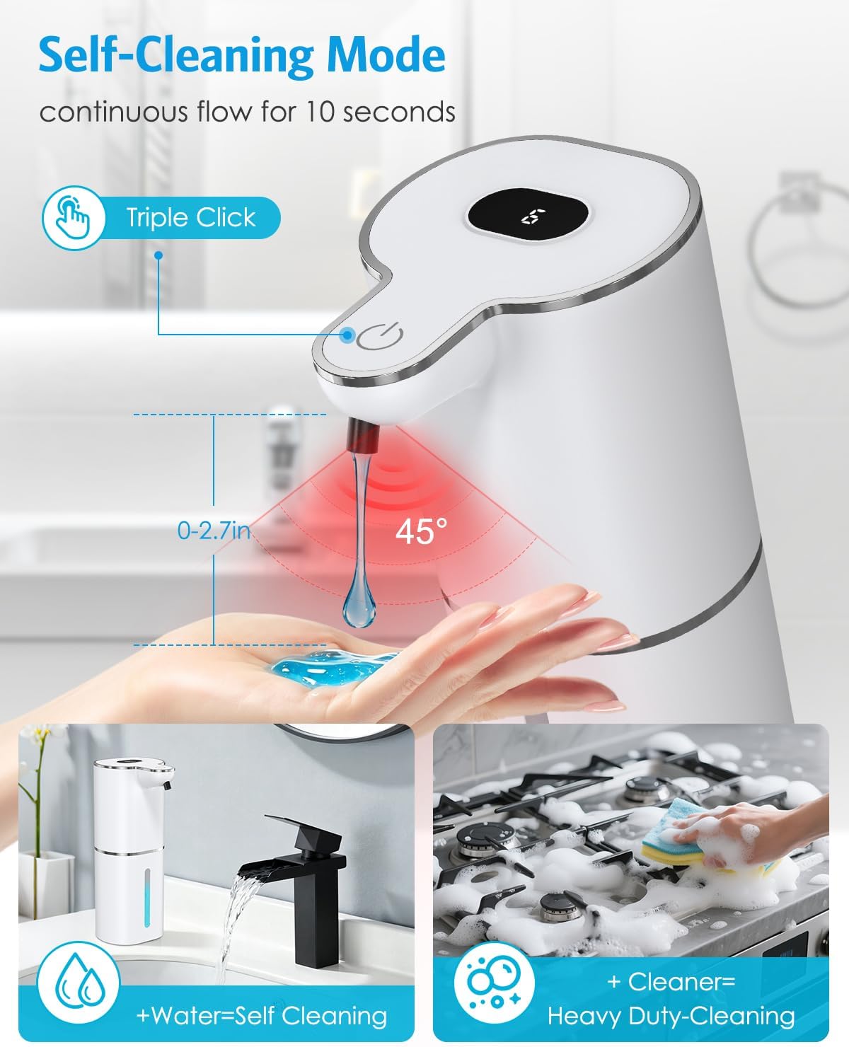 Automatic Liquid Soap Dispenser Touchless, 6-Level, Rechargeable