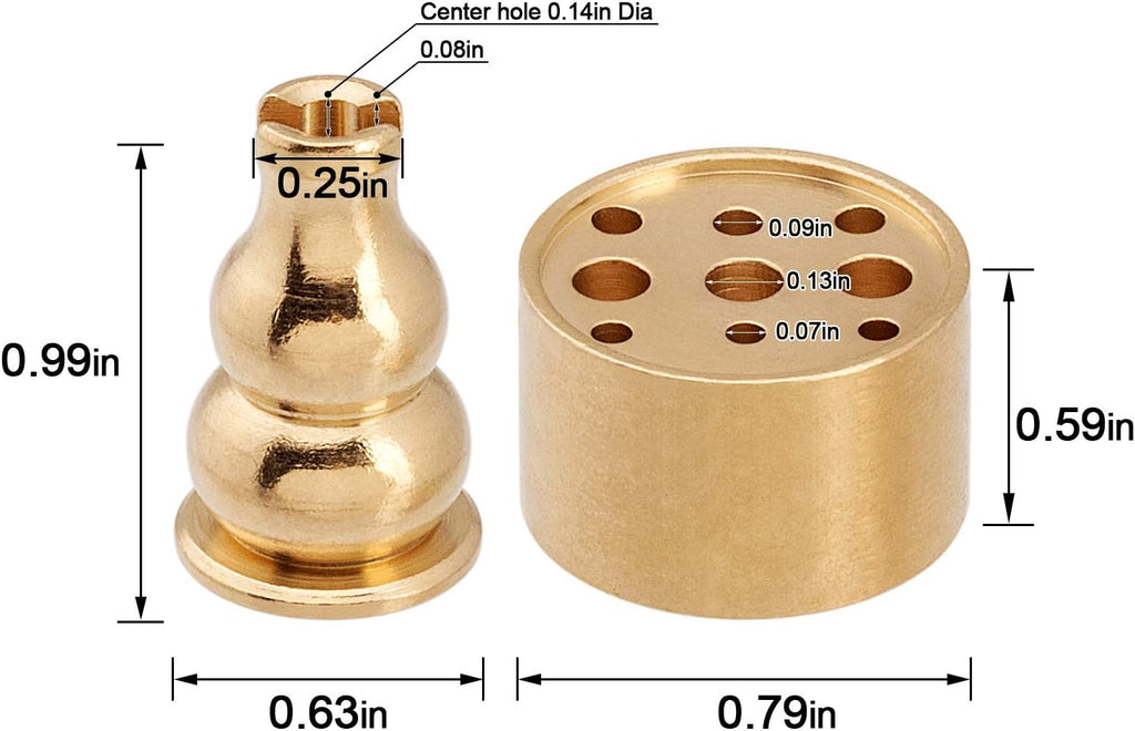 OIIKI 3 in 1 Stick Incense Burner, 6.7 Inch Brass Incense Holder, Alloy Cone Ash Catcher for Indoor Outdoor Use