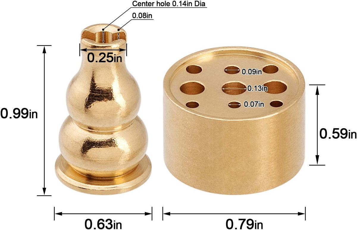 OIIKI 3 in 1 Stick Incense Burner, 6.7 Inch Brass Incense Holder, Alloy Cone Ash Catcher for Indoor Outdoor Use
