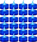 24 Pack Battery Operated Blue Flickering Flame LED Tea Lights