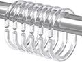 Amazer Shower Curtain Rings, 24 Pcs Plastic Shower Curtain Hooks, Clear Shower Curtain Hooks Rings, Rust Proof Shower Rings C Shaped Shower Hooks for Shower Curtain and Liner Bathroom