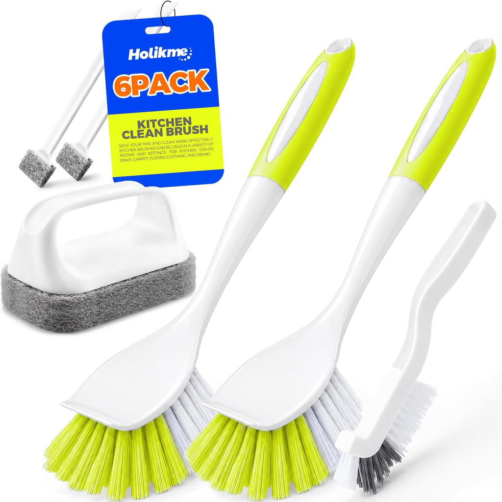 Holikme Dish Brush Cleaning Brush Set for Cleaning Groove Gap,Yellow