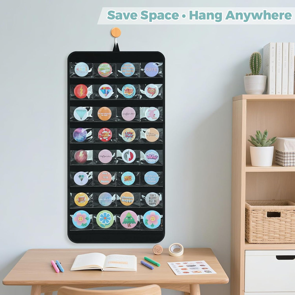 PACMAXI Hanging Badge Button Pin Organizer Display Storage Stand