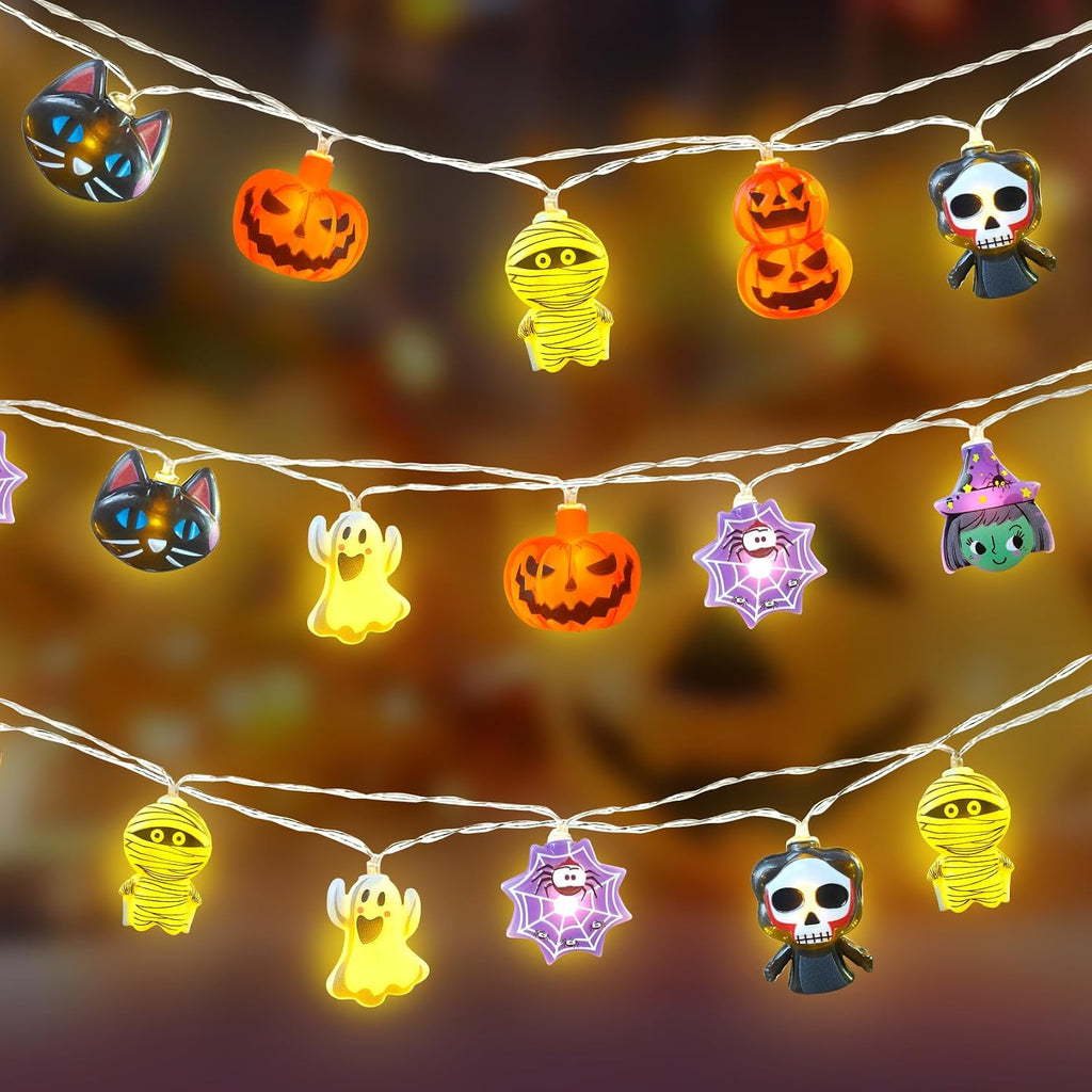 Halloween LED String Lights, 15Ft 30 LED, Battery Powered