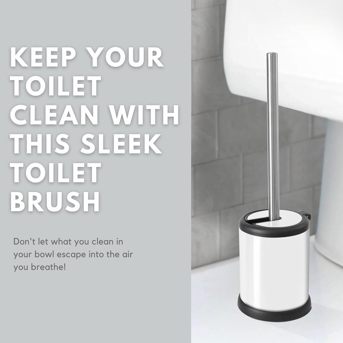 ToiletTree Products Toilet Brush with Lid (White 2 Pack)