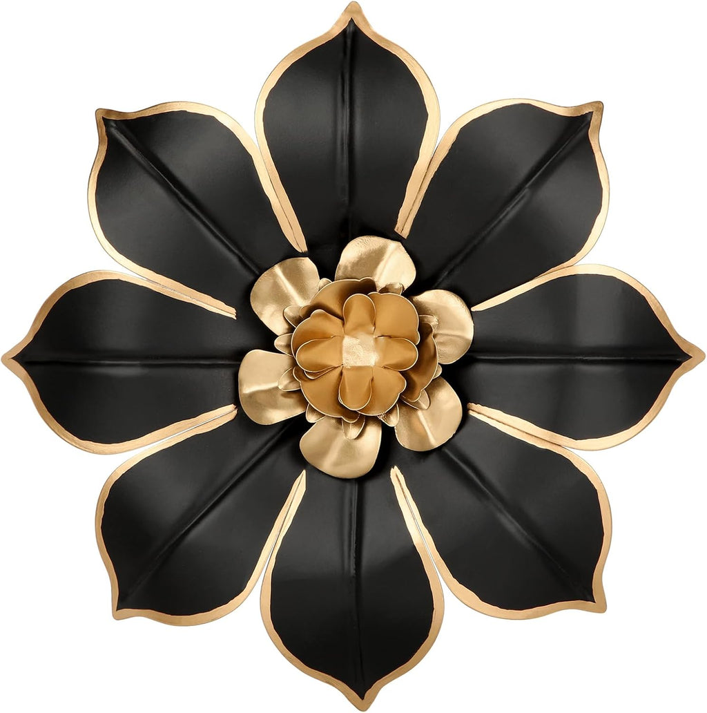 Villa Como 10" Green and Gold Metal Flowers Wall Art Decor Wall Accent 1PC