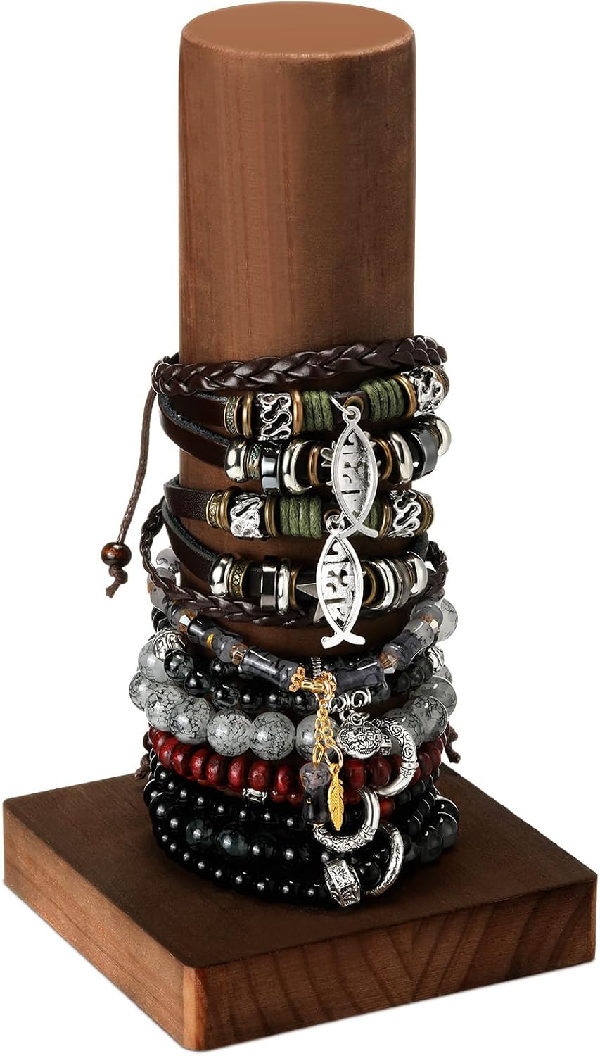 Threehoney Scrunchie Bracelet Holder, Wooden Jewelry Display Stand