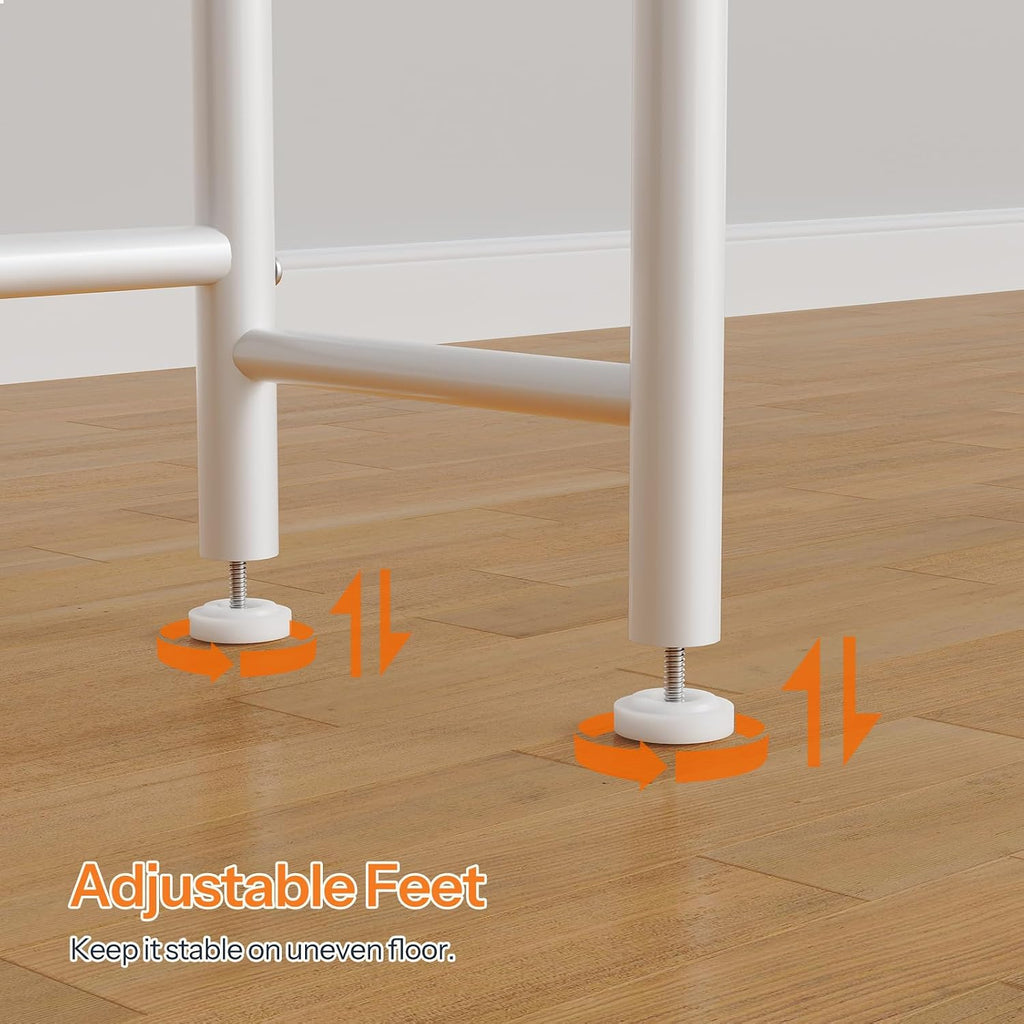 HOOBRO Over the Toilet Storage, 3-Tier Over Toilet Bathroom Organizer, Freestanding Above Toilet Shelf with Adjustable Feet, Space Saving, Easy Assembly, White WW63TS01