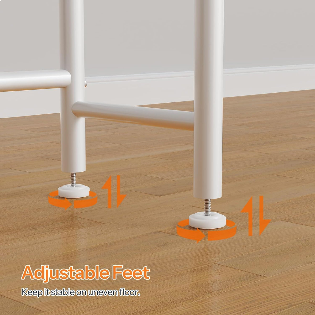 HOOBRO Over the Toilet Storage, 3-Tier Over Toilet Bathroom Organizer, Freestanding Above Toilet Shelf with Adjustable Feet, Space Saving, Easy Assembly, White WW63TS01