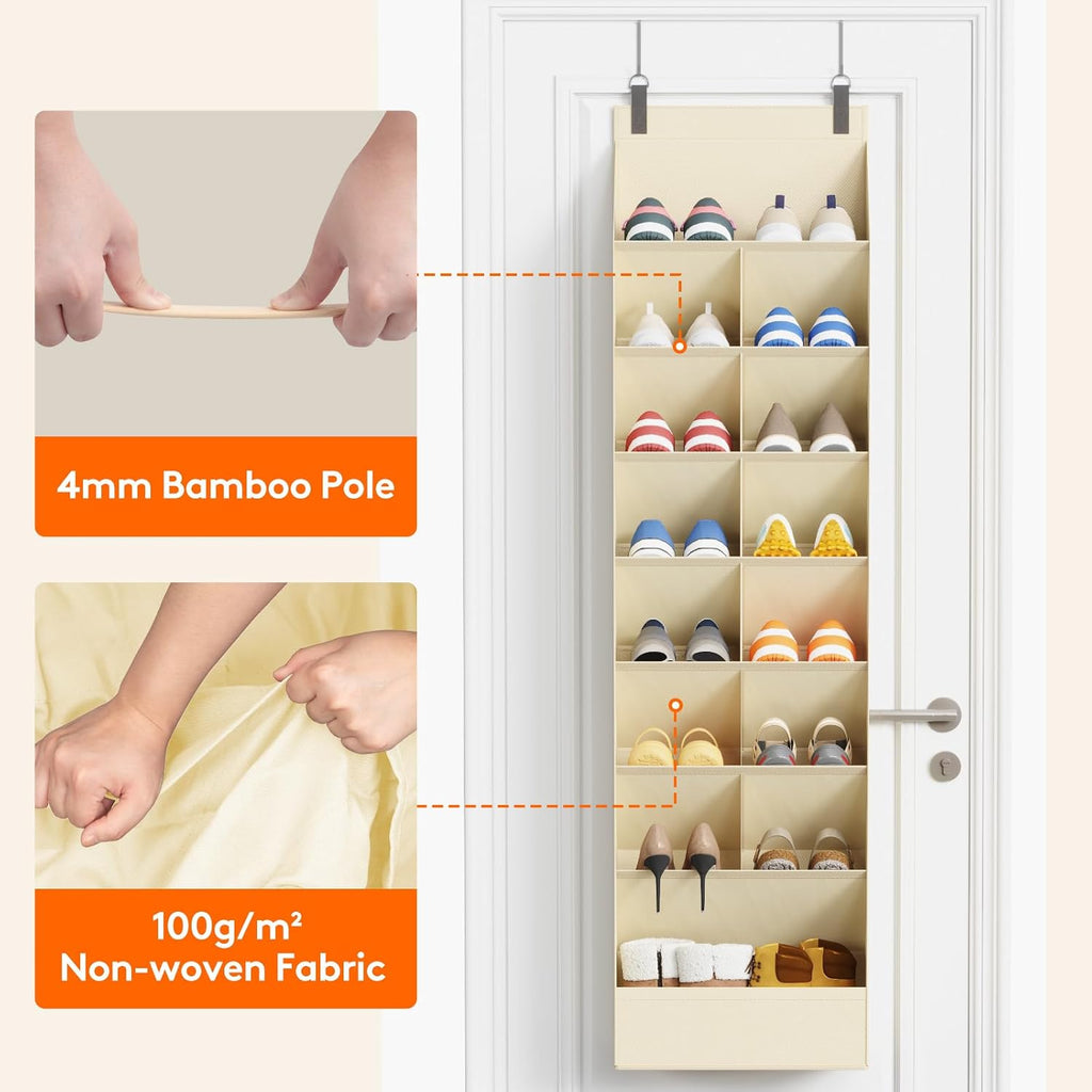 Lifewit 8 Tier Over the Door Shoe Organizer Cabinets, 15 Large Deep Pockets