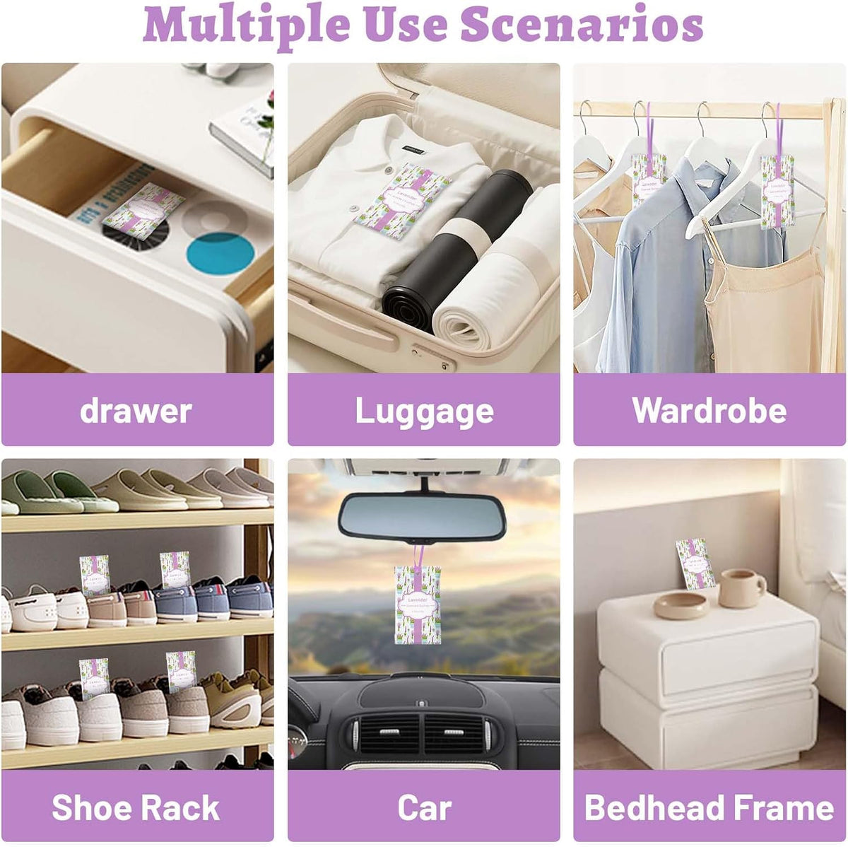 STRN Scented Sachets for Drawer and Closet, Lavender Scent 14 Pack for Home