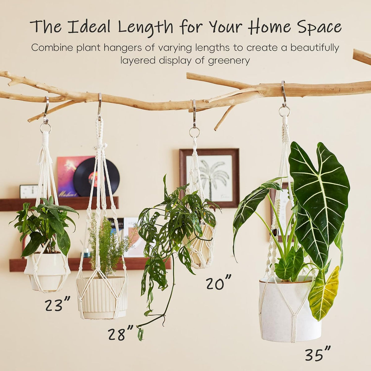 4Pack Macrame Plant Hangers Boho Hanging Planter for Indoor Plants