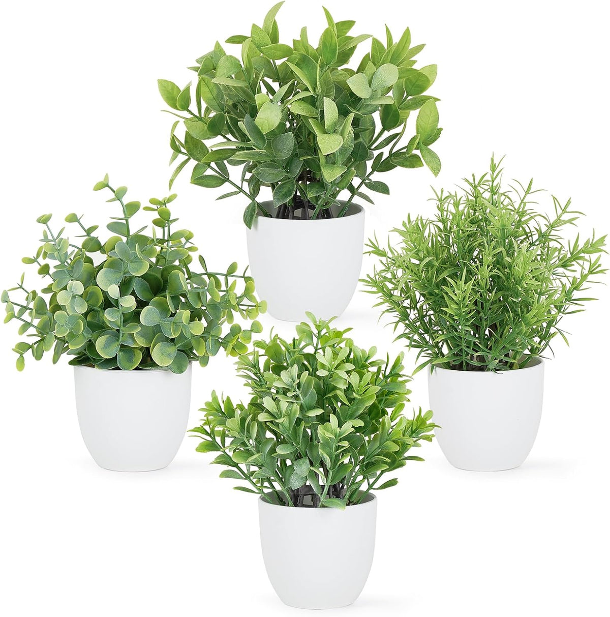 Mkono 4 Packs Fake Plants Small Artificial Potted Plant Home Decor Indoor