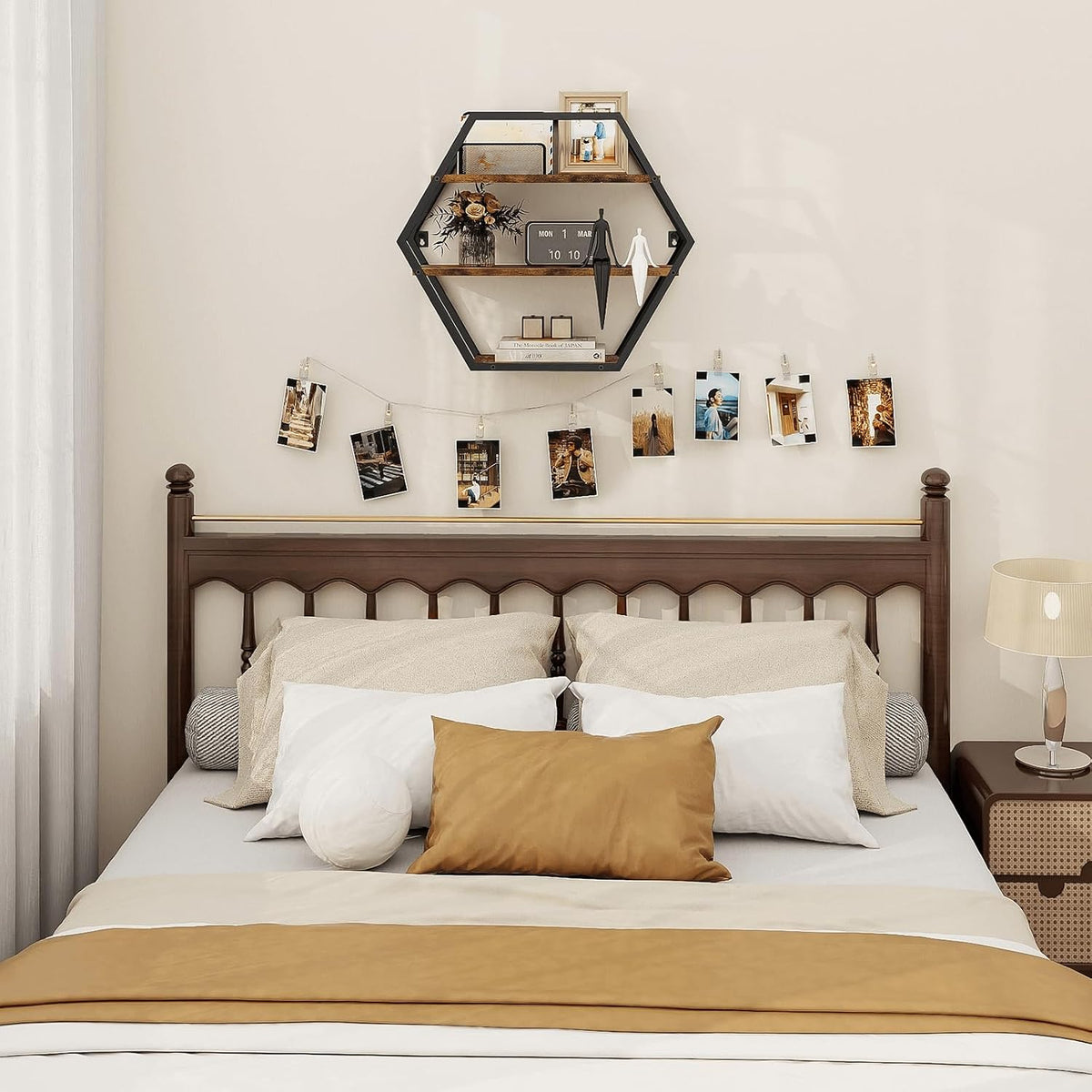 Hexagon Shelves for Wall, Decorative Hexagon Floating Shelves