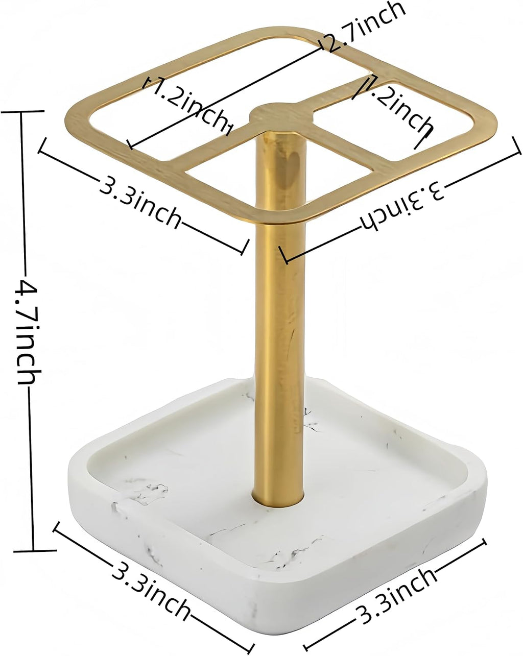 Gold Toothbrush Holder for Bathrooms - Practical Toothbrush Holders with Storage Design Space-Saving Organizer for Bathroom