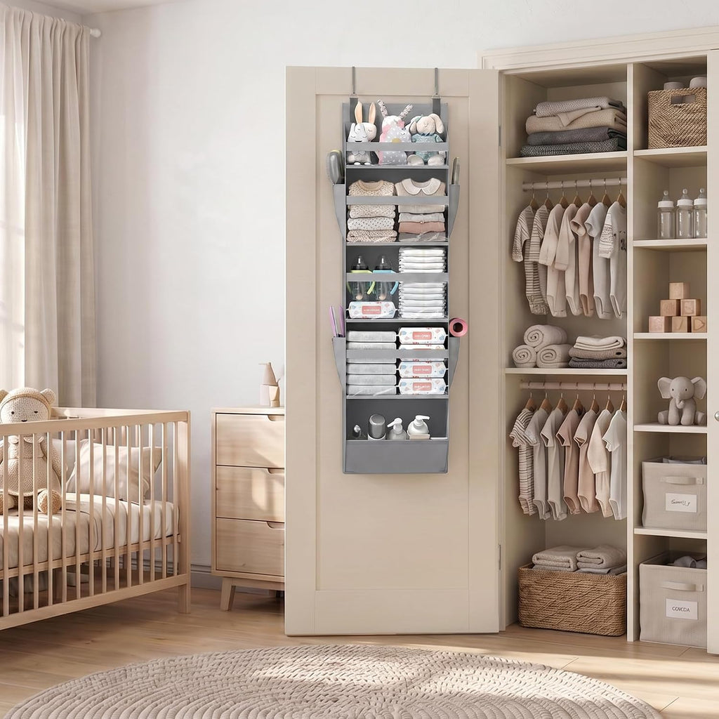 Lifewit Organizador Colgante para Puerta, 5 Niveles, para Cocina,Gris Claro