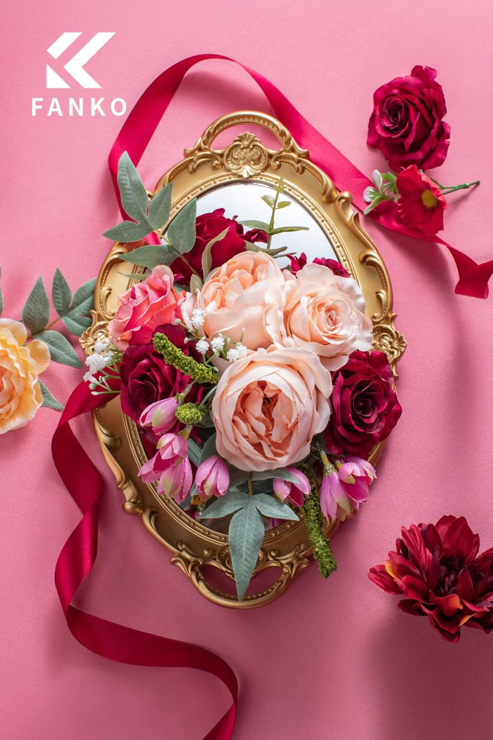 FANKO Fall Artificial Flowers DIY Bouquet Combo Faux Rose for Home Decor