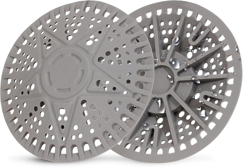 ZOOY Shower Drain Hair Catcher, 2 Pack 5.5 Inch Large Silicone Drain Cover, Rubber Hair Drain Catcher, Anti-Clog Hair Trap Strainer Protector for Shower, Bathroom, Bathtub, Tub Sink(New Gery)