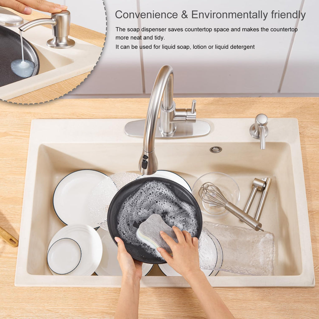 GAGALIFE Kitchen Sink Soap Dispenser with 17 OZ Large Bottle - G087BN