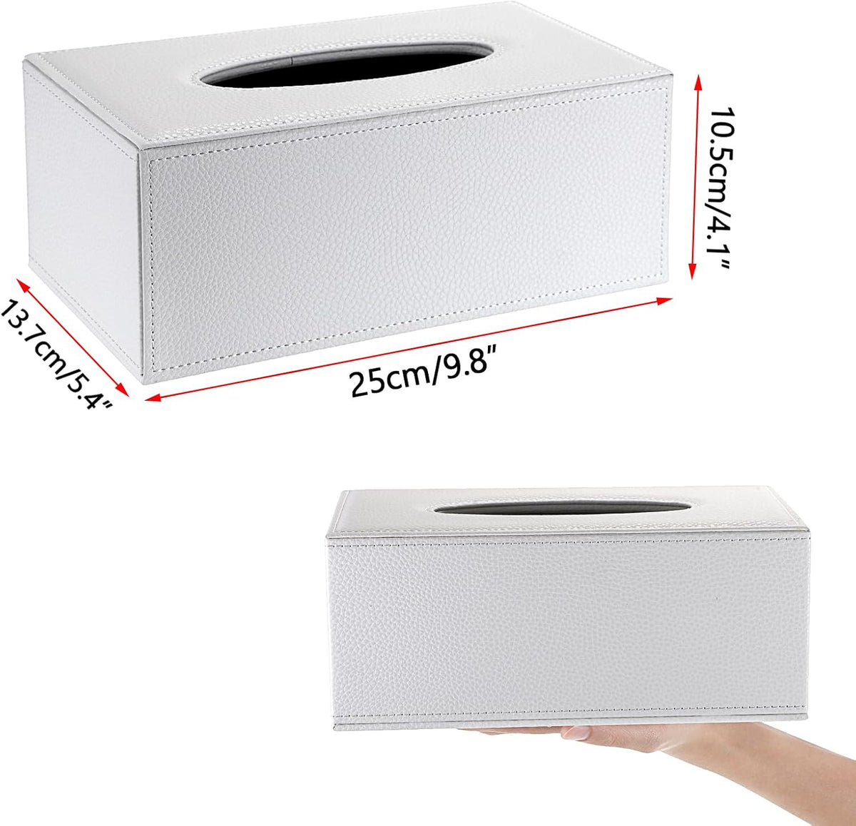Sumnacon Tissue Box Cover Rectangle,Magnetic Bottom Tissue Box Holder,White
