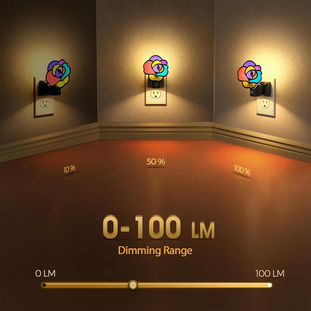 Briignite Flower Night Light, Decorative Rose Night Lights Plug into Wall