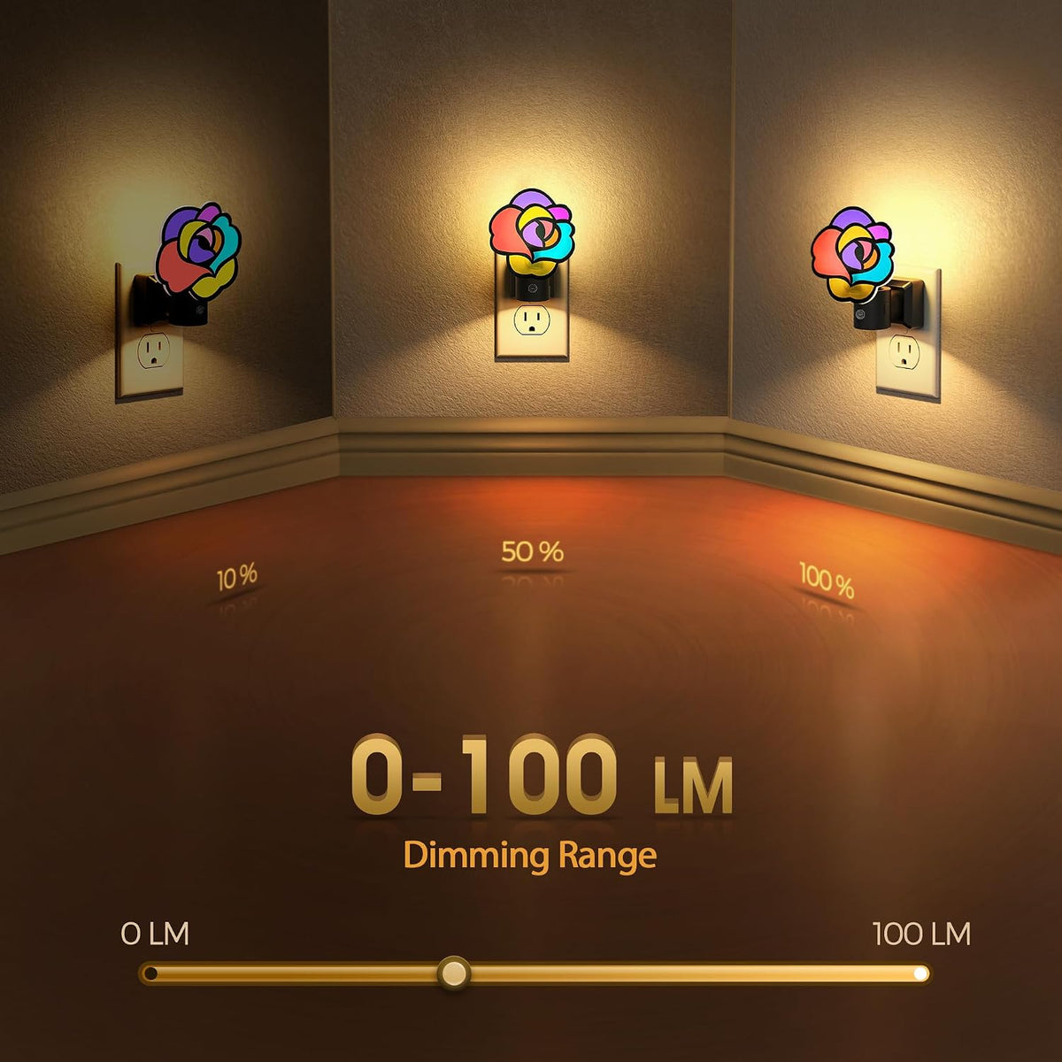 Briignite Flower Night Light, Decorative Rose Night Lights Plug into Wall