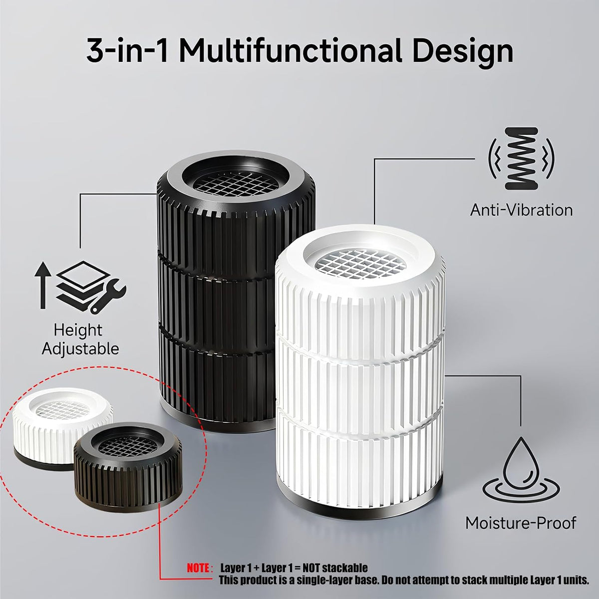 Bed Risers Heavy Duty 1.1-3.5 in, Furniture Risers for Table Sofa