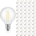 Mlambert 50 Pack G40 LED Replacement String Light Bulbs, E12 Base, 1W,4000K
