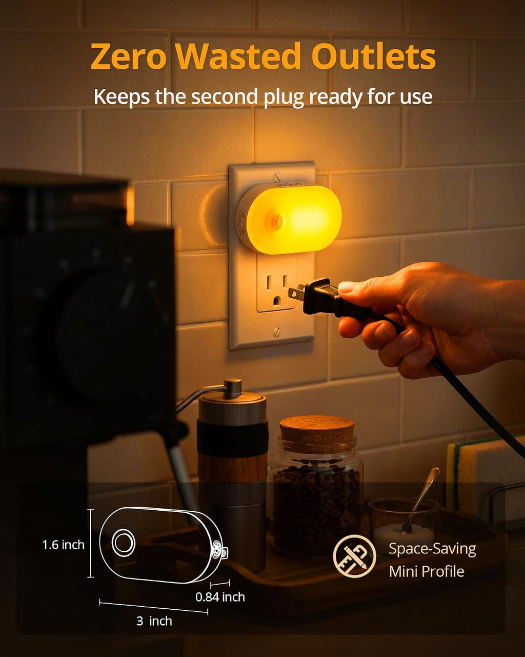 Lyridz Amber Night Light Plug-in with Motion Sensor, 2-Pack