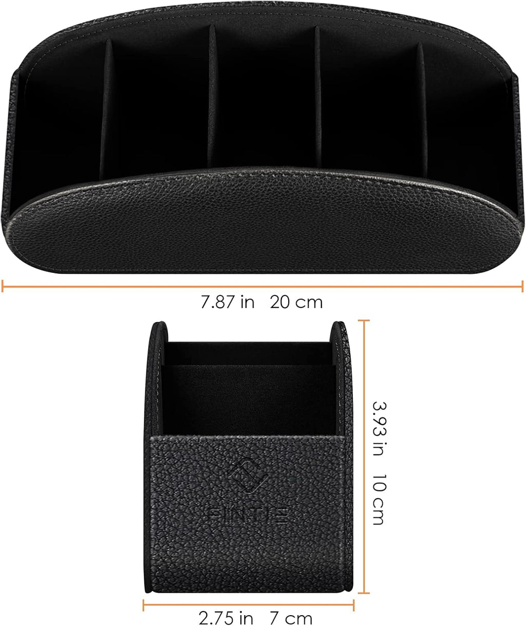 FINTIE Remote Control Holder with 6 Compartments Vegan Leather