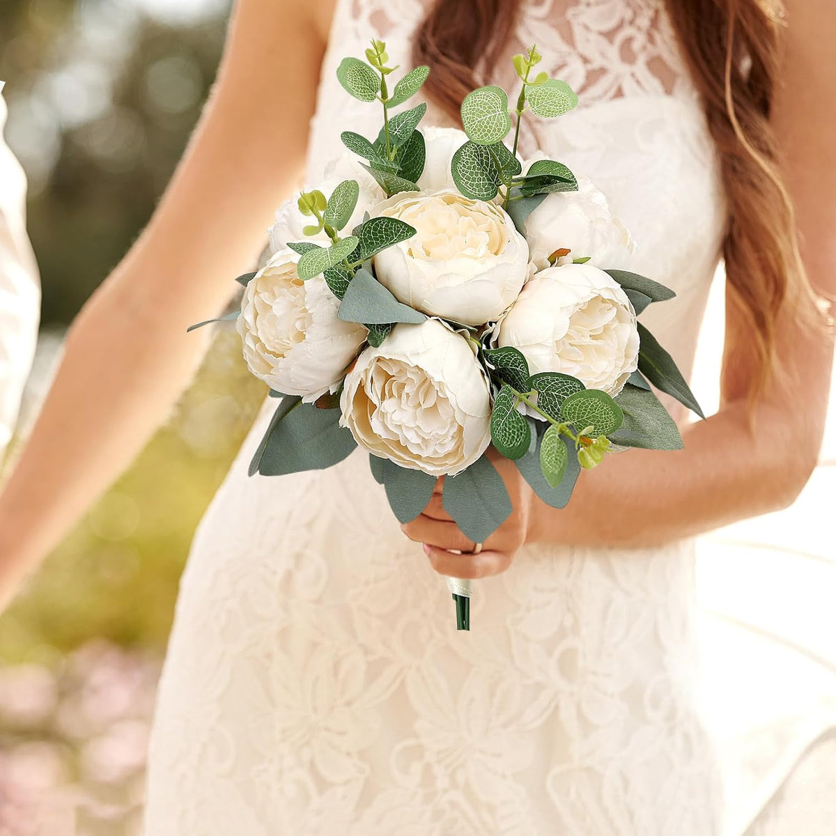50Pcs Artificial Peonies Flowers Bulk, 4’’ - Champagne