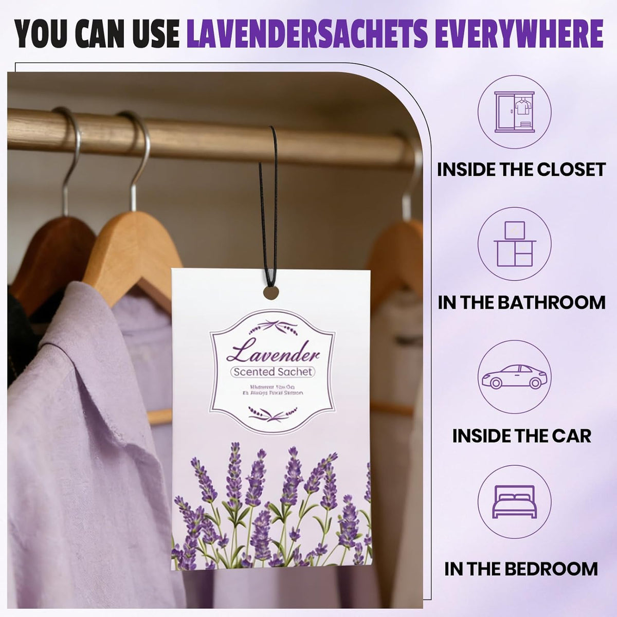 FURWEY 16 Packs Lavender Scented Sachets, Long Lasting Sachet Bag