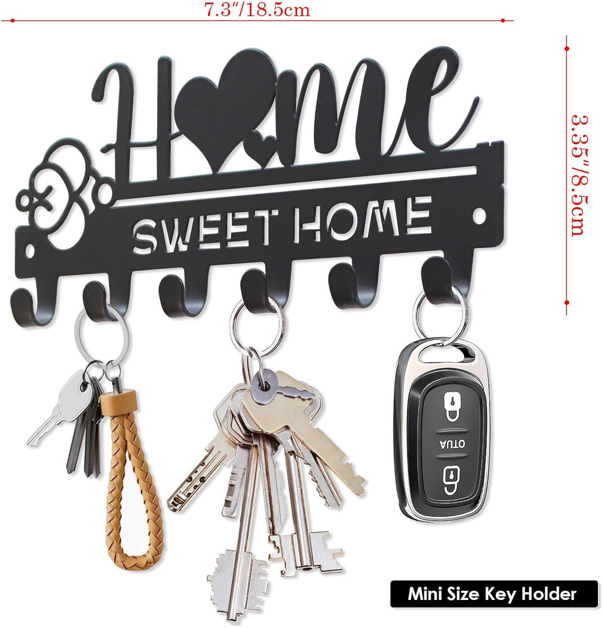 “Home Sweet Home”Key Holder wall Mount(Mini Size:7.3x3.35inches)