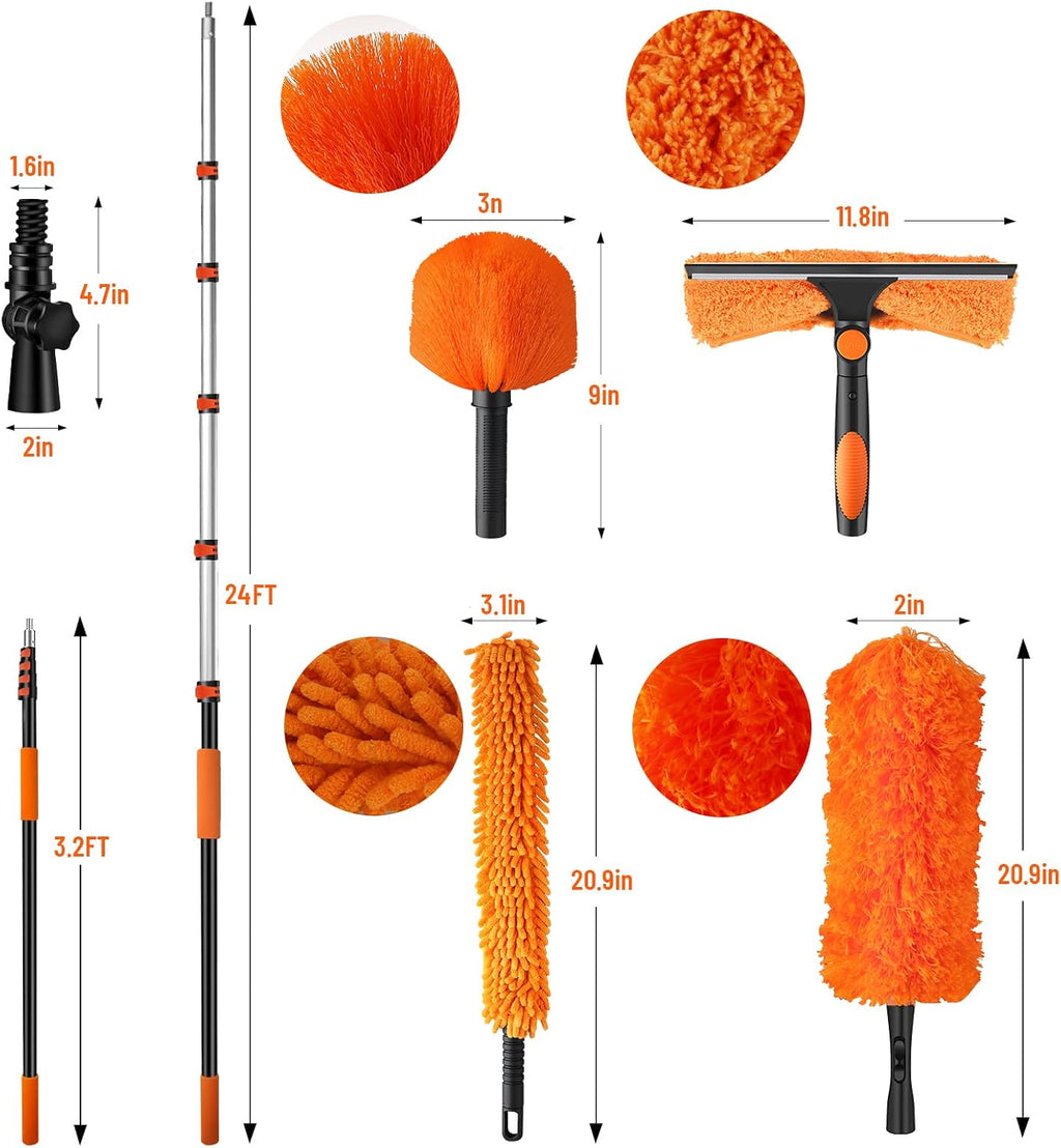 30ft High Reach Duster Kit with Extendable Pole,High Ceiling Duster Kit