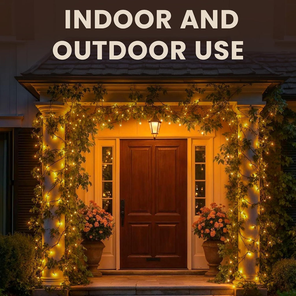Incandescent Teeny Lights 100 ct – Warm Mini Bulbs with Brown Cord – Indoor/Outdoor Water-Resistant Farmhouse String Lights for Patio, Wedding, Home Décor, Rustic Christmas