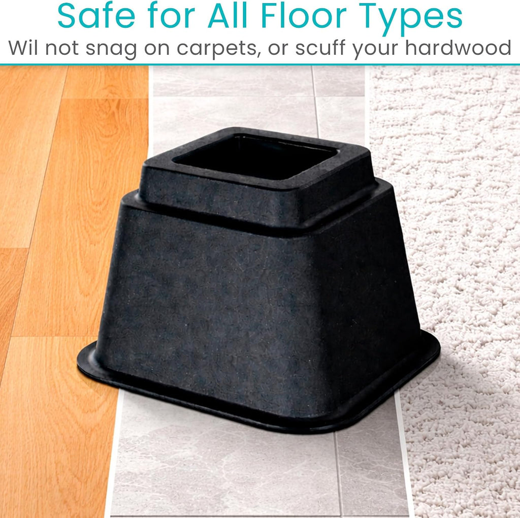 Vive Bed Risers Heavy Duty (4 Pack - 3 Inch) - Furniture Lifts Risers