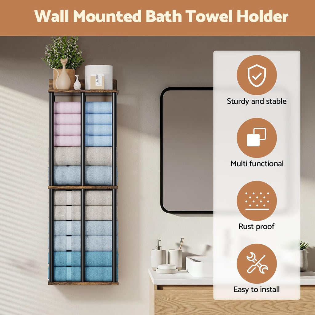 Towel Racks for Bathroom Wall Mounted, Upgraded Bathroom Towel Holder