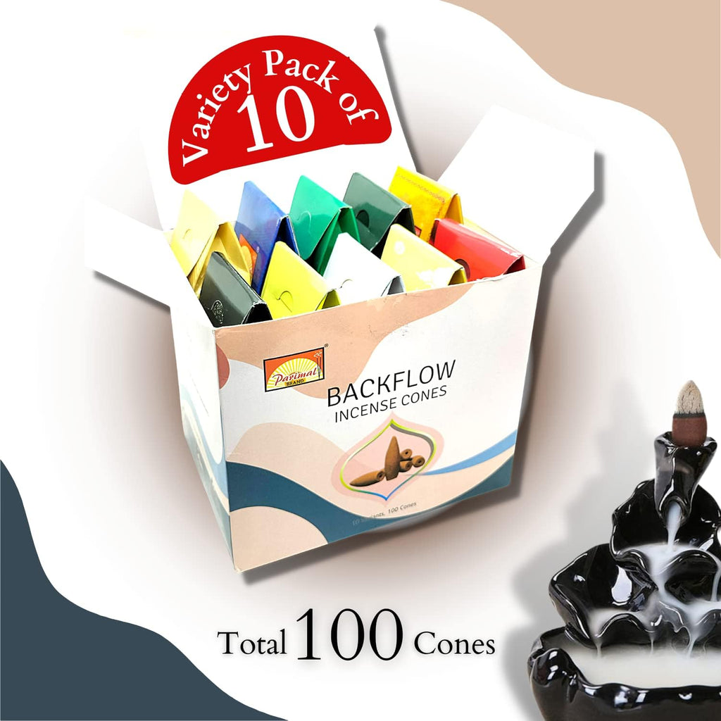 Backflow Incense Cones for Waterfall - 10 variants, 100 Cones [Improved]