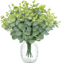 MEILIDY Artificial Eucalyptus Stems, Faux Foliage Branches, Green, 12 Pcs